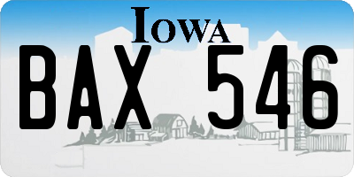 IA license plate BAX546