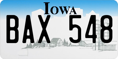 IA license plate BAX548