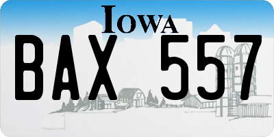 IA license plate BAX557
