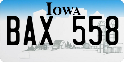 IA license plate BAX558