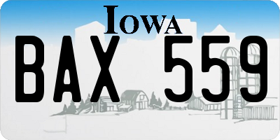 IA license plate BAX559