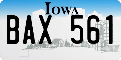IA license plate BAX561