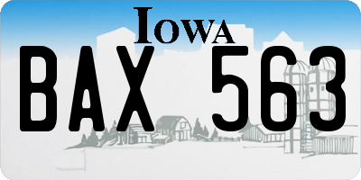 IA license plate BAX563