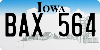 IA license plate BAX564