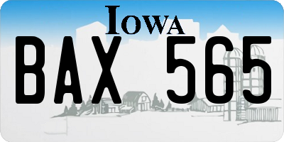 IA license plate BAX565