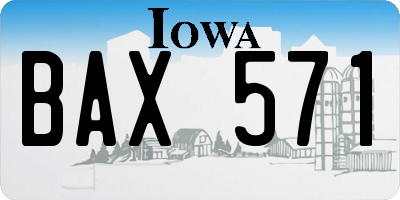 IA license plate BAX571