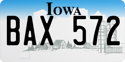 IA license plate BAX572