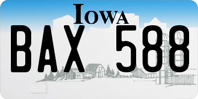 IA license plate BAX588