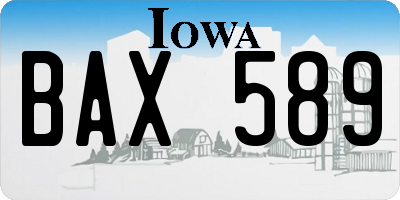 IA license plate BAX589