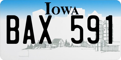 IA license plate BAX591