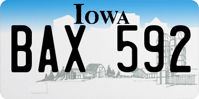 IA license plate BAX592