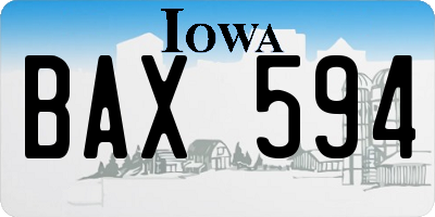 IA license plate BAX594