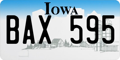 IA license plate BAX595