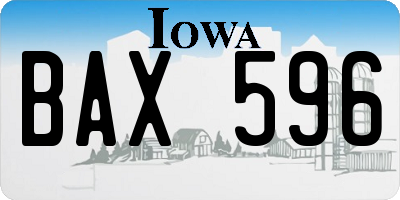 IA license plate BAX596