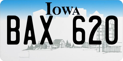 IA license plate BAX620