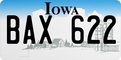 IA license plate BAX622