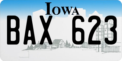 IA license plate BAX623