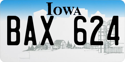 IA license plate BAX624
