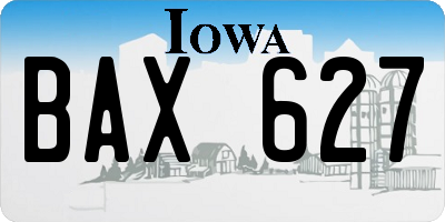 IA license plate BAX627