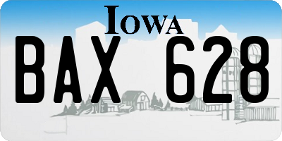IA license plate BAX628