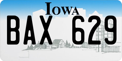 IA license plate BAX629