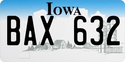 IA license plate BAX632