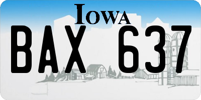 IA license plate BAX637