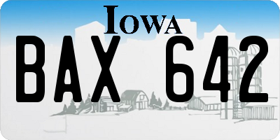 IA license plate BAX642