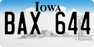 IA license plate BAX644