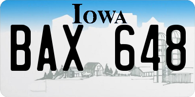 IA license plate BAX648