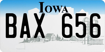 IA license plate BAX656