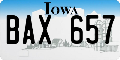 IA license plate BAX657