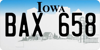IA license plate BAX658