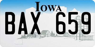IA license plate BAX659