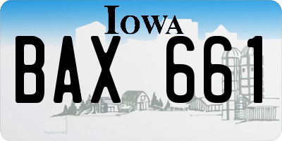 IA license plate BAX661