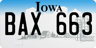 IA license plate BAX663