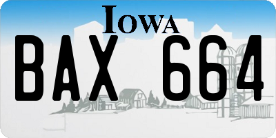 IA license plate BAX664