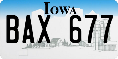 IA license plate BAX677