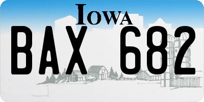 IA license plate BAX682