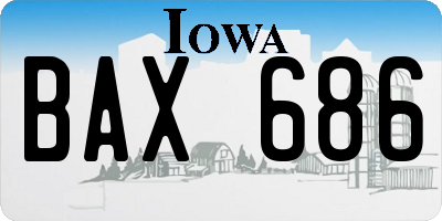 IA license plate BAX686