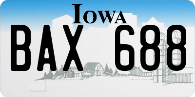 IA license plate BAX688