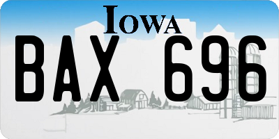 IA license plate BAX696