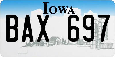 IA license plate BAX697