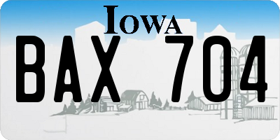 IA license plate BAX704
