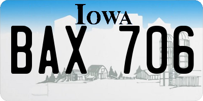 IA license plate BAX706