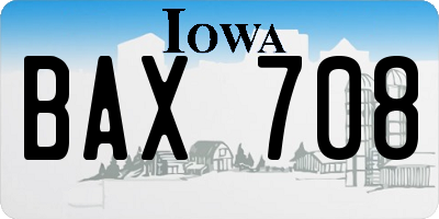 IA license plate BAX708