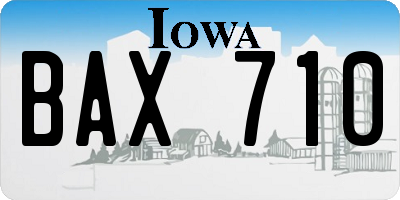 IA license plate BAX710
