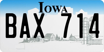 IA license plate BAX714