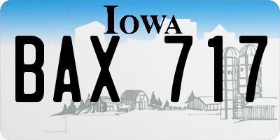 IA license plate BAX717