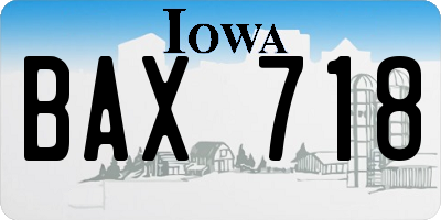 IA license plate BAX718